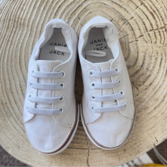 Janie and Jack White Toddler Sunset Stripe Sneakers with Size 9 - Picture 9 of 11